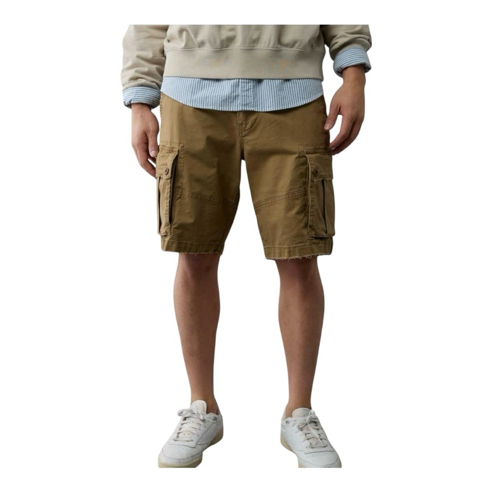American Eagle Men’s Utility Cargo Shorts Size 36 Tan Beige Cotton Streetwear